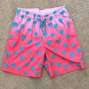 NWOT Cat & Jack Pink Palm Tree Swim Shorts